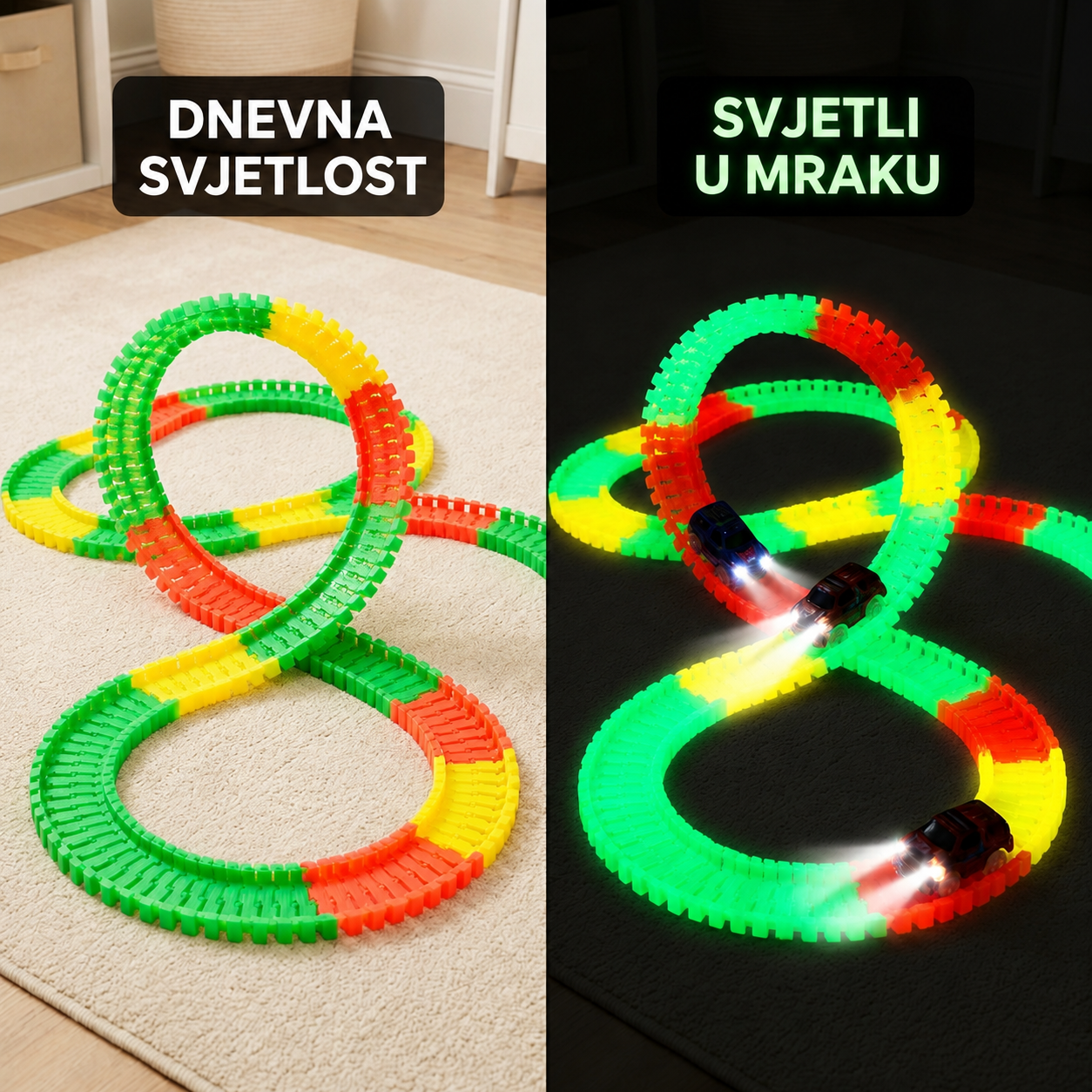 ČAROBNA SVJETLEĆA STAZA ZA AUTIĆE