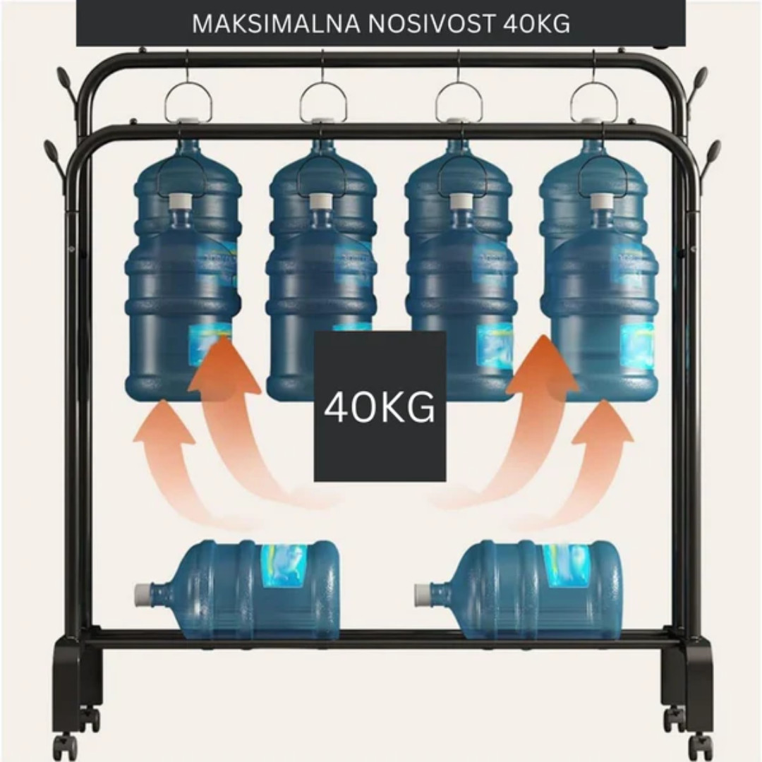 DUPLI STALAK ZA ODJEĆU SA POLICAMA ZA OBUĆU