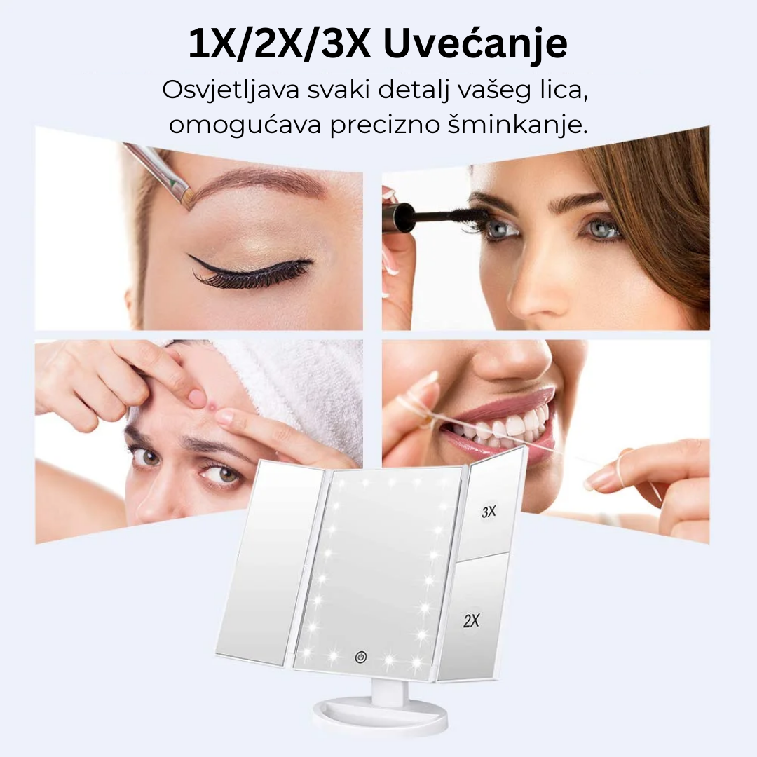 ROTACIONO LED OGLEDALO ZA ŠMINKANJE