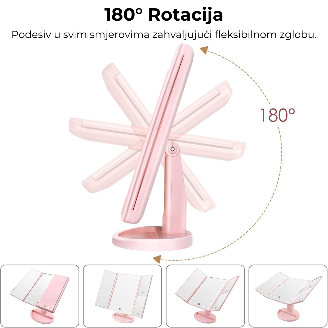ROTACIONO LED OGLEDALO ZA ŠMINKANJE
